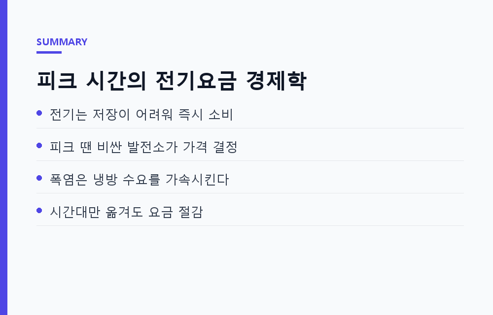 여름 전기요금 폭탄, 진짜 원인은 '언제 썼느냐'다 — 피크 시간 회피로 요금 줄이는 법