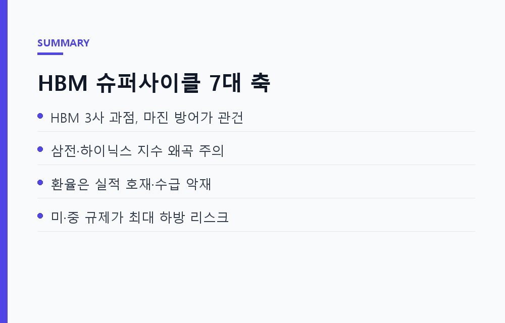 반도체 슈퍼사이클 2026과 HBM 수요 폭증, 국내 증시를 움직이는 7가지 축 총정리
